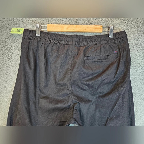 Tommy Hilfiger Mens Black Tie Elastic Waist Cotton Leisure Pants Sz M - Picture 9 of 13